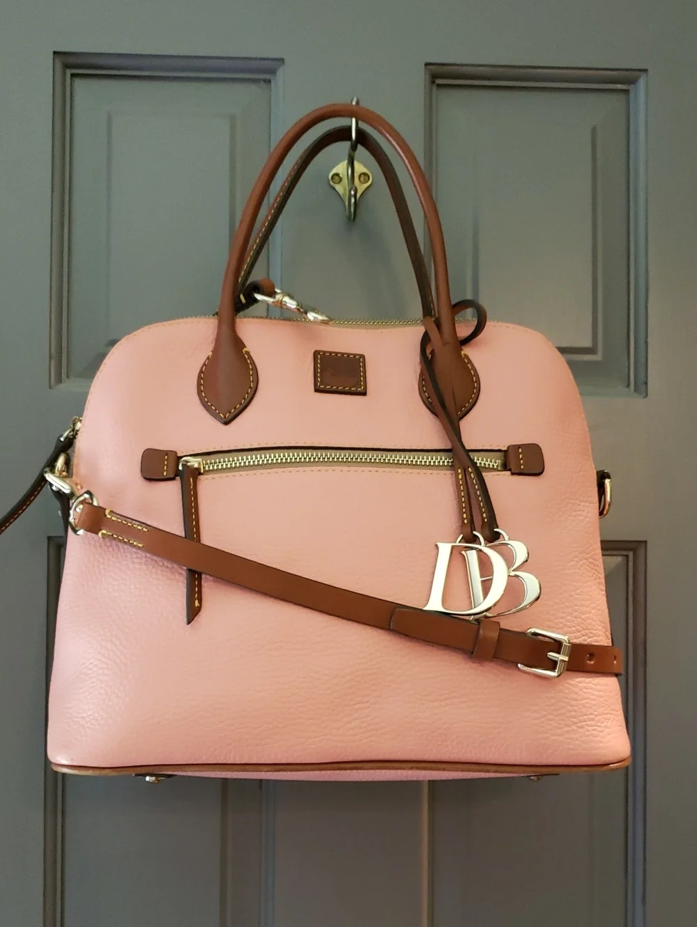 Dooney & Bourke Pale Pink Pebble Leather Large Satchel